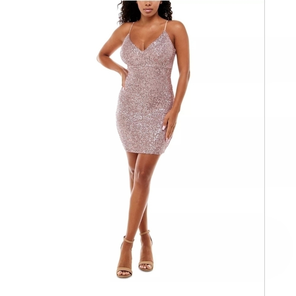 Emerald Sundae Sequined Low Back Dress Small